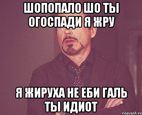 шопопало шо ты огоспади я жру я жируха не еби галь ты идиот, Мем твое выражение лица