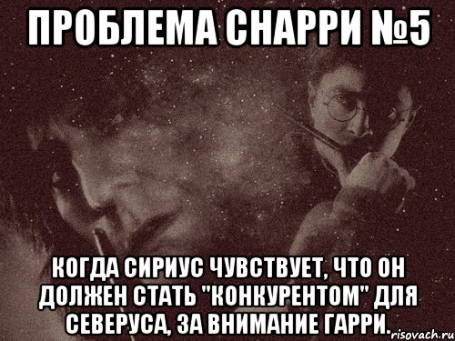 проблема снарри №5 когда сириус чувствует, что он должен стать "конкурентом" для северуса, за внимание гарри.