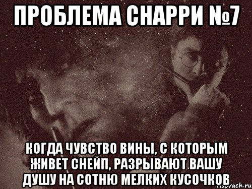 проблема снарри №7 когда чувство вины, с которым живет снейп, разрывают вашу душу на сотню мелких кусочков, Мем в