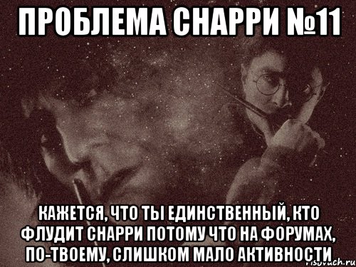 проблема снарри №11 кажется, что ты единственный, кто флудит снарри потому что на форумах, по-твоему, слишком мало активности, Мем в