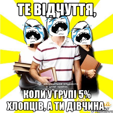 те відчуття, коли у групі 5% хлопців, а ти дівчина.