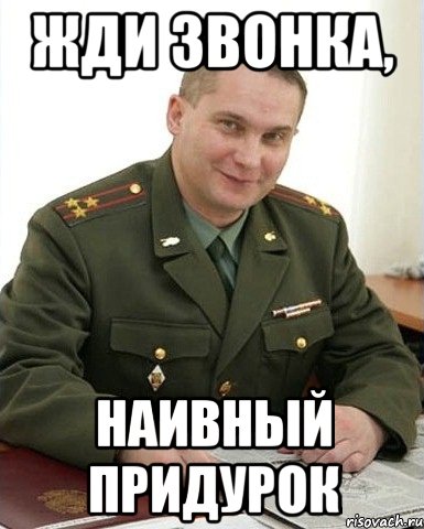 жди звонка, наивный придурок, Мем Военком (полковник)