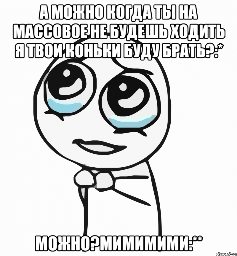 а можно когда ты на массовое не будешь ходить я твои коньки буду брать?:* можно?мимимими:**, Мем  ну пожалуйста (please)