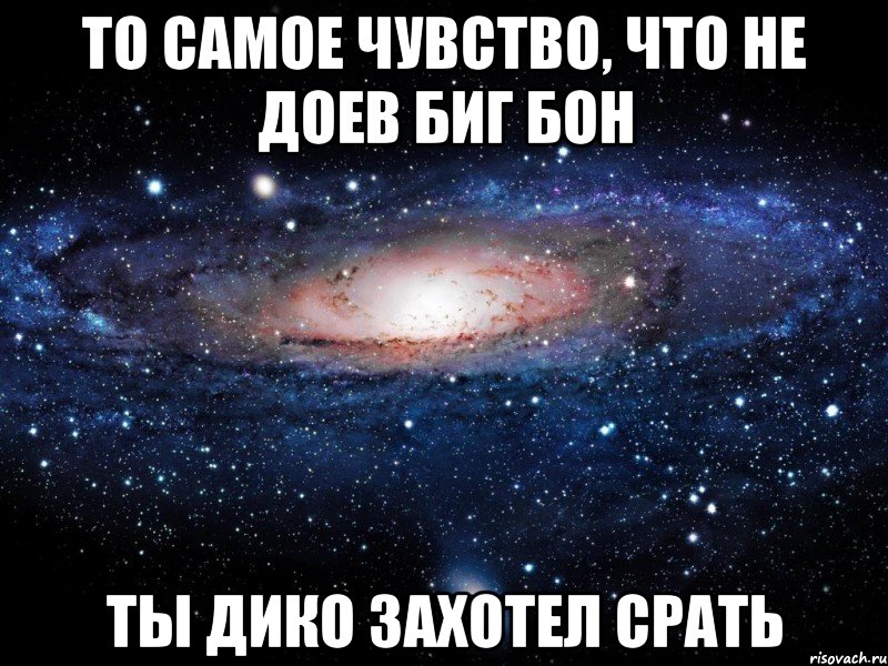 то самое чувство, что не доев биг бон ты дико захотел срать, Мем Вселенная