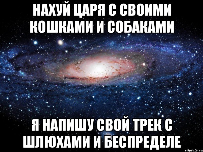 нахуй царя с своими кошками и собаками я напишу свой трек с шлюхами и беспределе, Мем Вселенная