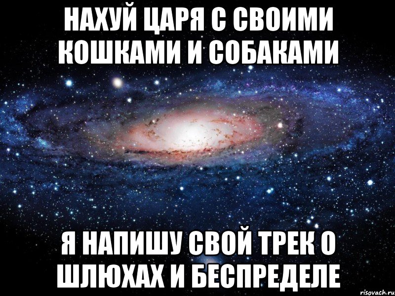 нахуй царя с своими кошками и собаками я напишу свой трек о шлюхах и беспределе, Мем Вселенная