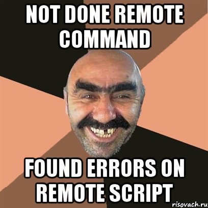 not done remote command found errors on remote script, Мем Я твой дом труба шатал