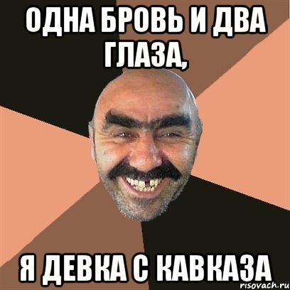 одна бровь и два глаза, я девка с кавказа, Мем Я твой дом труба шатал
