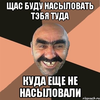 щас буду насыловать тэбя туда куда еще не насыловали, Мем Я твой дом труба шатал