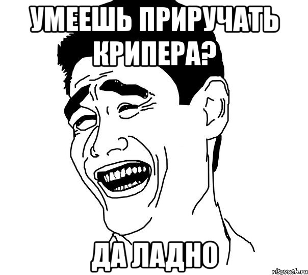умеешь приручать крипера? да ладно, Мем Яо минг
