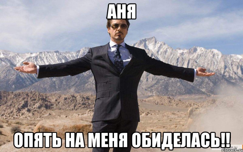 аня опять на меня обиделась!!, Мем железный человек