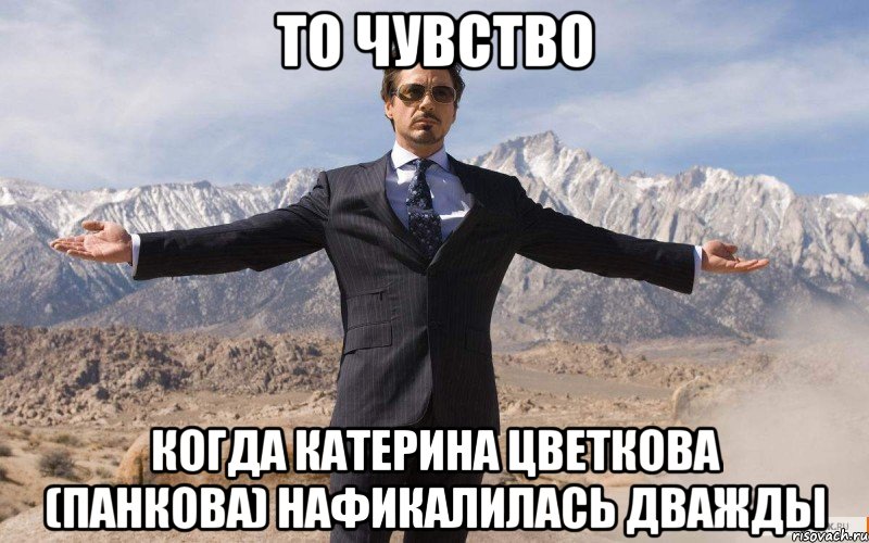 то чувство когда катерина цветкова (панкова) нафикалилась дважды, Мем железный человек