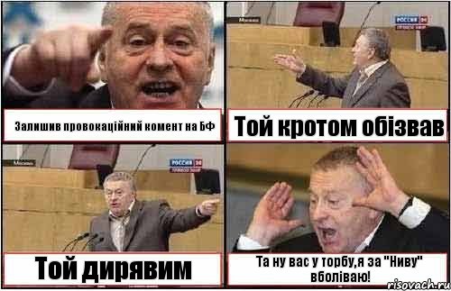 Залишив провокацiйний комент на БФ Той кротом обiзвав Той дирявим Та ну вас у торбу,я за "Ниву" вболiваю!, Комикс жиреновский