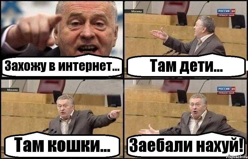 Захожу в интернет... Там дети... Там кошки... Заебали нахуй!, Комикс Жириновский