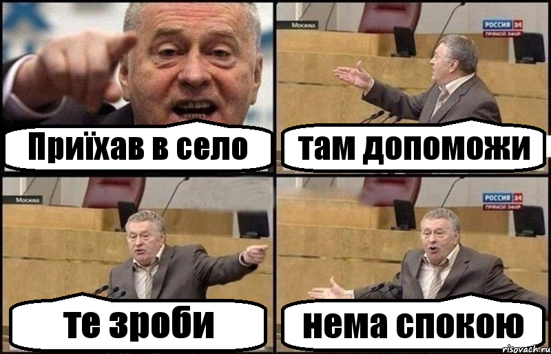 Приїхав в село там допоможи те зроби нема спокою, Комикс Жириновский