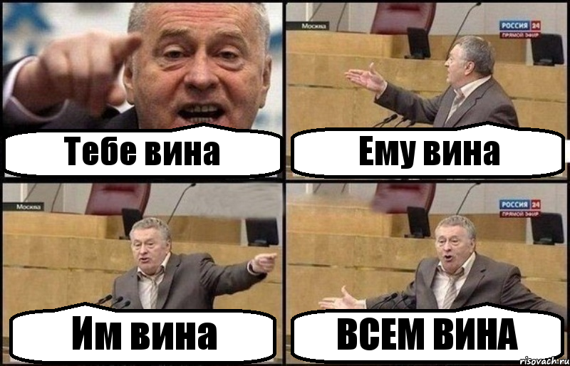 Тебе вина Ему вина Им вина ВСЕМ ВИНА, Комикс Жириновский