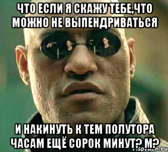 что если я скажу тебе,что можно не выпендриваться и накинуть к тем полутора часам ещё сорок минут? м?, Мем  а что если я скажу тебе