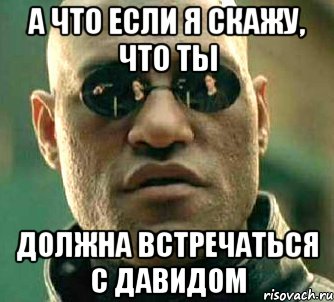 а что если я скажу, что ты должна встречаться с давидом, Мем  а что если я скажу тебе