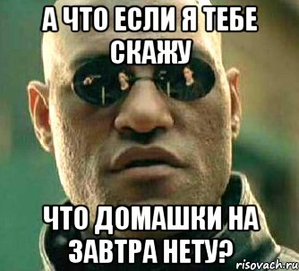 а что если я тебе скажу что домашки на завтра нету?, Мем  а что если я скажу тебе