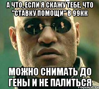 а что, если я скажу тебе, что "ставку помощи" в 99кк можно снимать до гены и не палиться, Мем  а что если я скажу тебе