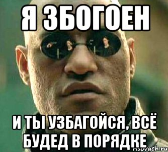 я збогоен и ты узбагойся, всё будед в порядке, Мем  а что если я скажу тебе