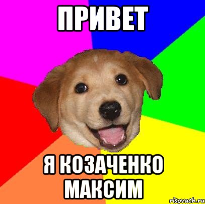 привет я козаченко максим, Мем Advice Dog