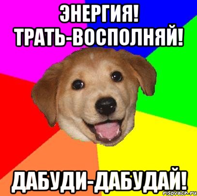 энергия! трать-восполняй! дабуди-дабудай!, Мем Advice Dog