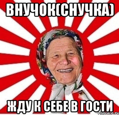 внучок(снучка) жду к себе в гости, Мем  бабуля