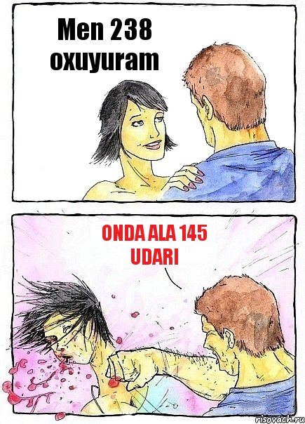 Men 238 oxuyuram Onda ala 145 udari, Комикс Бей бабу по ебалу