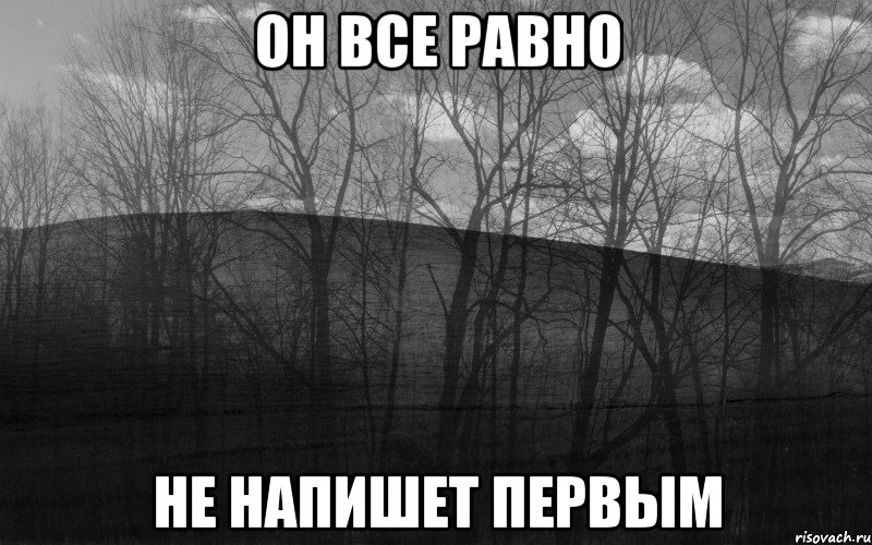 он все равно не напишет первым, Мем безысходность лес