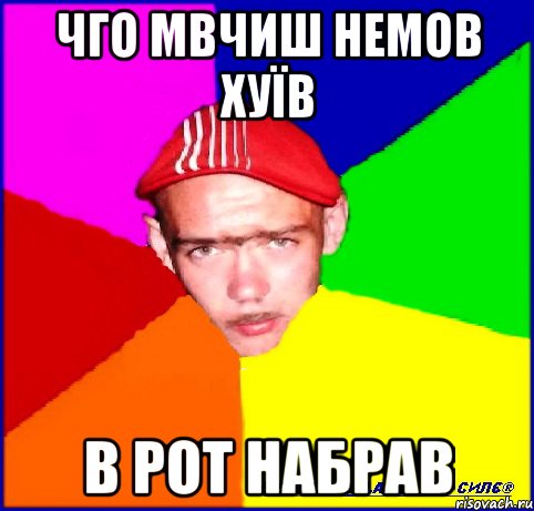 чго мвчиш немов хуїв в рот набрав