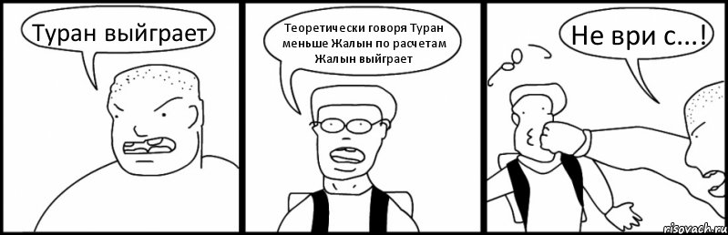 Туран выйграет Теоретически говоря Туран меньше Жалын по расчетам Жалын выйграет Не ври с...!, Комикс Быдло и школьник