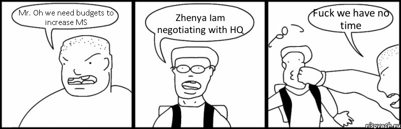 Mr. Oh we need budgets to increase MS Zhenya Iam negotiating with HQ Fuck we have no time, Комикс Быдло и школьник