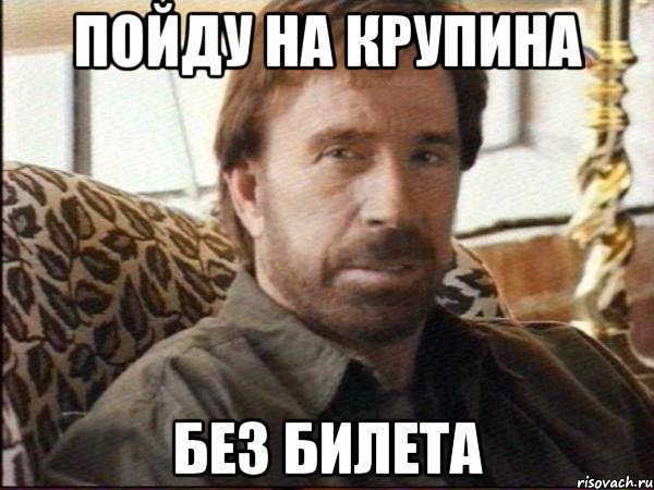 пойду на крупина без билета