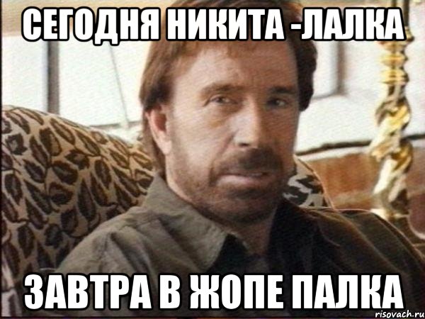 сегодня никита -лалка завтра в жопе палка