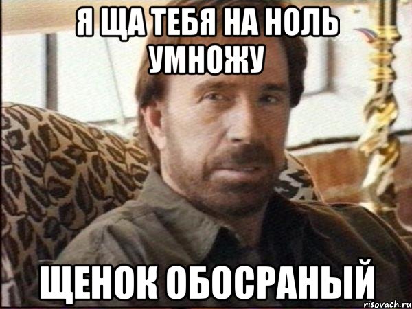 я ща тебя на ноль умножу щенок обосраный
