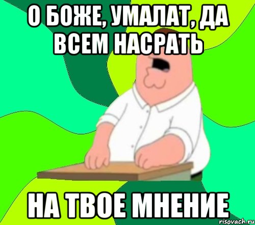 о боже, умалат, да всем насрать на твое мнение, Мем  Да всем насрать (Гриффин)