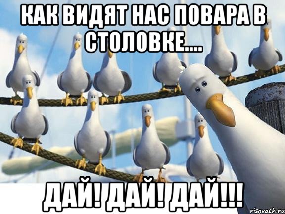 как видят нас повара в столовке.... дай! дай! дай!!!