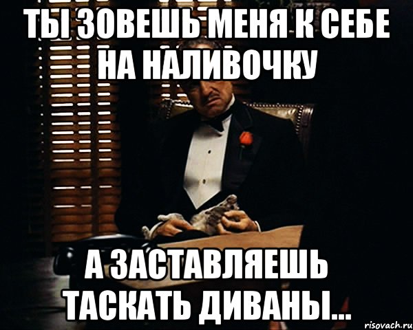 ты зовешь меня к себе на наливочку а заставляешь таскать диваны..., Мем Дон Вито Корлеоне