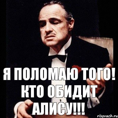 Я поломаю того! кто обидит Алису!!!