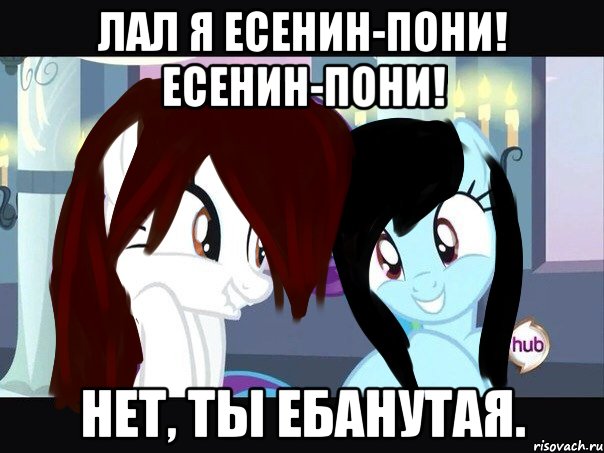 лал я есенин-пони! есенин-пони! нет, ты ебанутая.