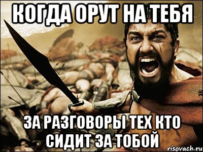 когда орут на тебя за разговоры тех кто сидит за тобой, Мем Это Спарта