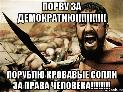 порву за демократию!!! порублю кровавые сопли за права человека!!!, Мем Это Спарта