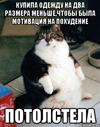 купила одежду на два размера меньше,чтобы была мотивация на похудение потолстела