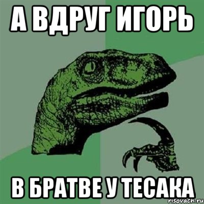 а вдруг игорь в братве у тесака, Мем Филосораптор