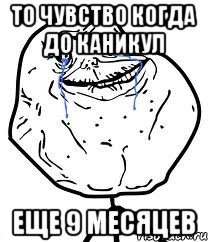 то чувство когда до каникул еще 9 месяцев, Мем Forever Alone