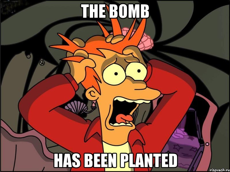 the bomb has been planted, Мем Фрай в панике