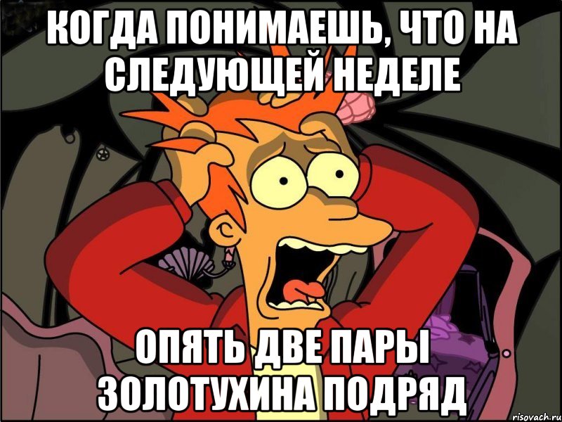 когда понимаешь, что на следующей неделе опять две пары золотухина подряд, Мем Фрай в панике