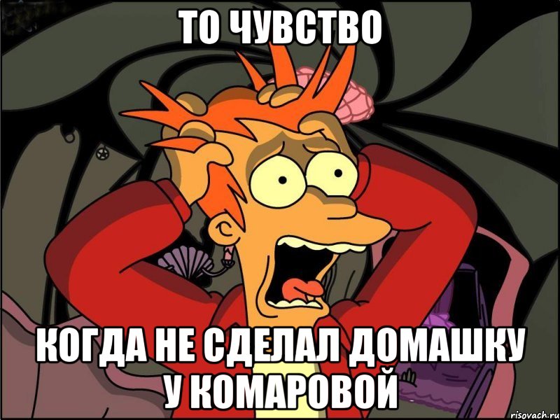 то чувство когда не сделал домашку у комаровой, Мем Фрай в панике