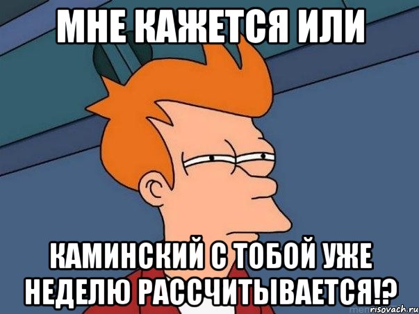 мне кажется или каминский с тобой уже неделю рассчитывается!?, Мем  Фрай (мне кажется или)